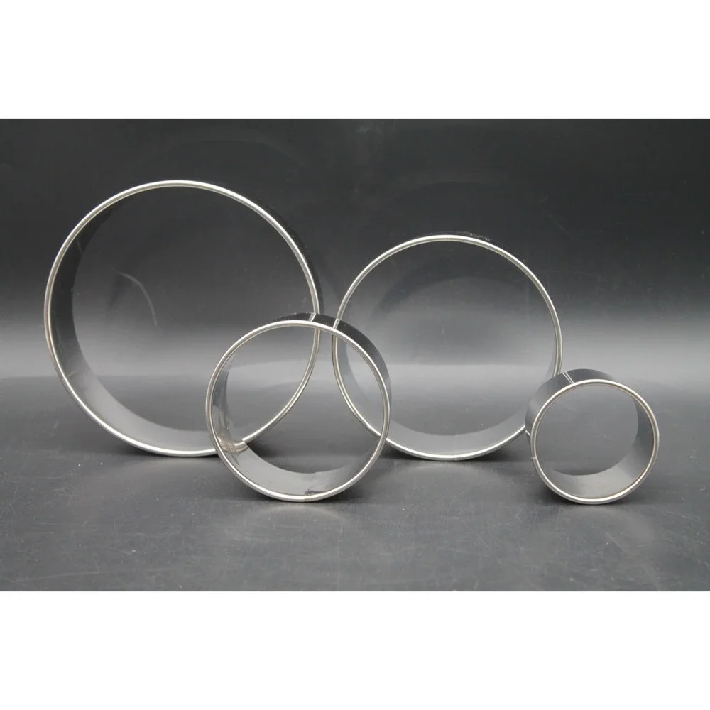 Funutters Stainless Steel Round Cookie Biscuit Cutter Set 4 Piece 2 3 4 5 Inch